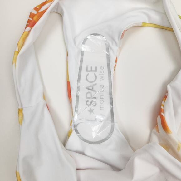 L*Space Sandy Bikini Bottom in White Orange Floral Size XL - Picture 3 of 3